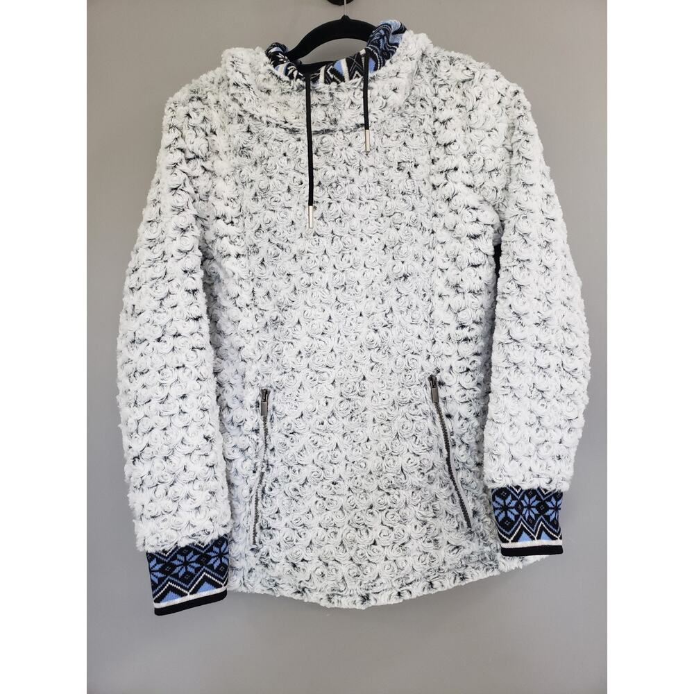 NEW Wooly Bully Heli Pullover Hoodie Jacket Faux‎ Curly Lamb Fur Nordic Medium